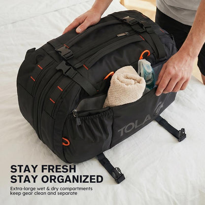 Large Expandable Casual Travel Backpack with Wet Dry Compartment
