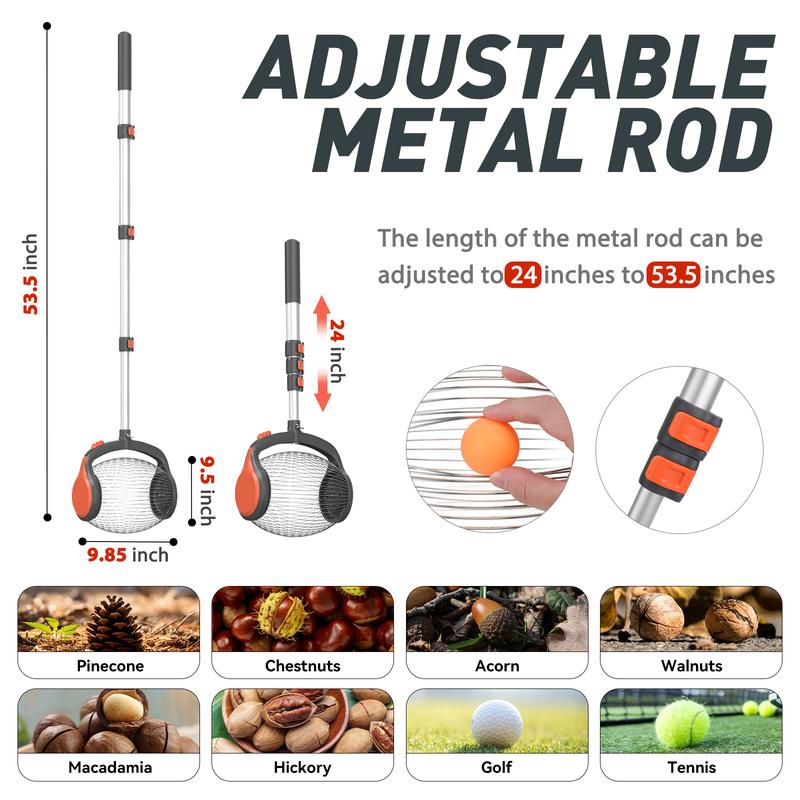 Rolling Nut Gatherer and Walnut Picker Upper Tool